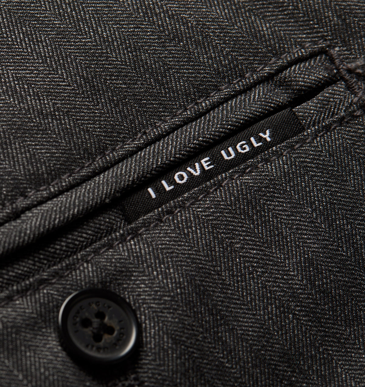 Twin Pleat Pant - Dark Grey Herringbone