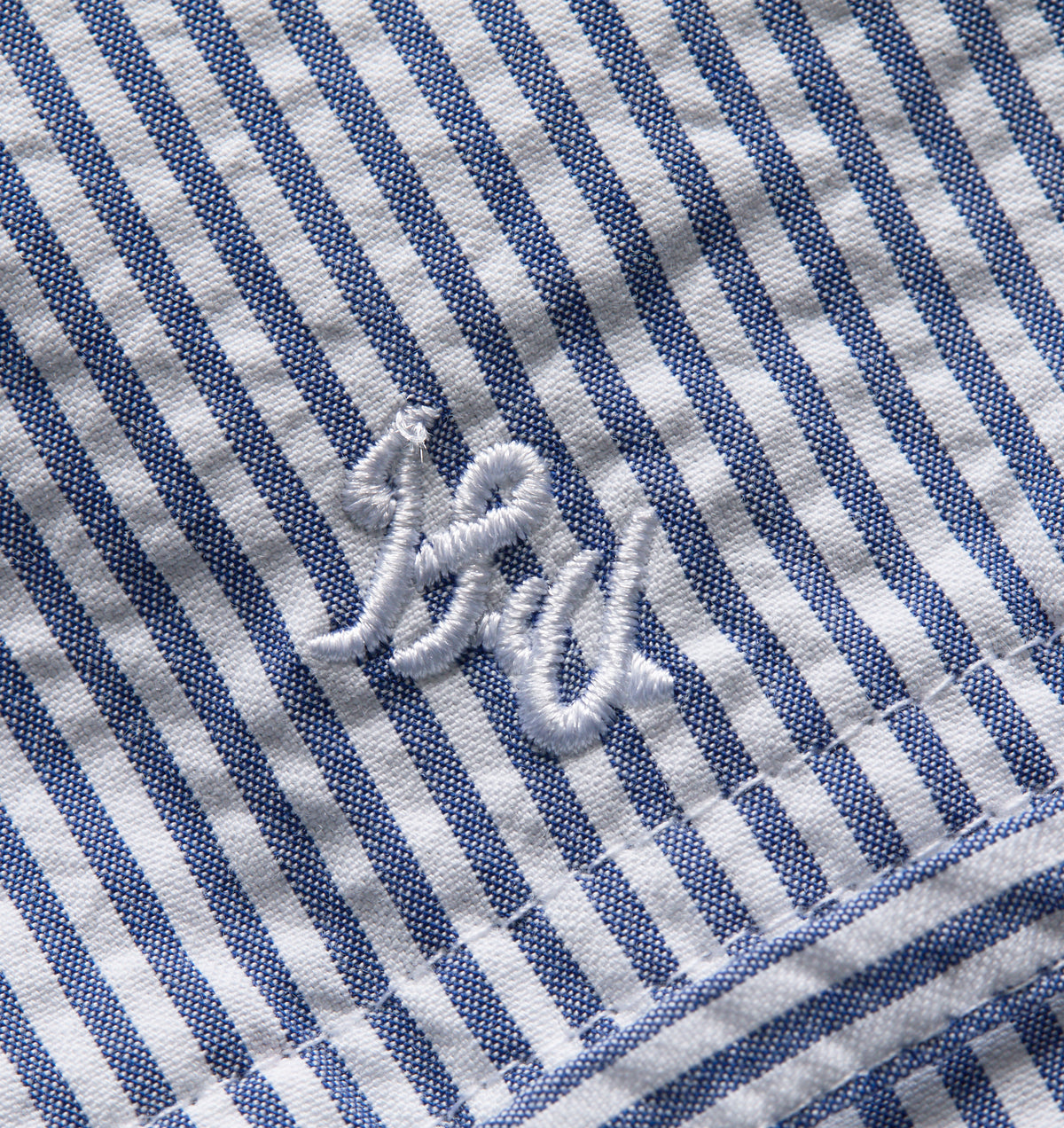 Crop LS Shirt - Blue White Stripe