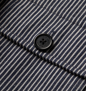Chore Jacket - White / Navy Stripe