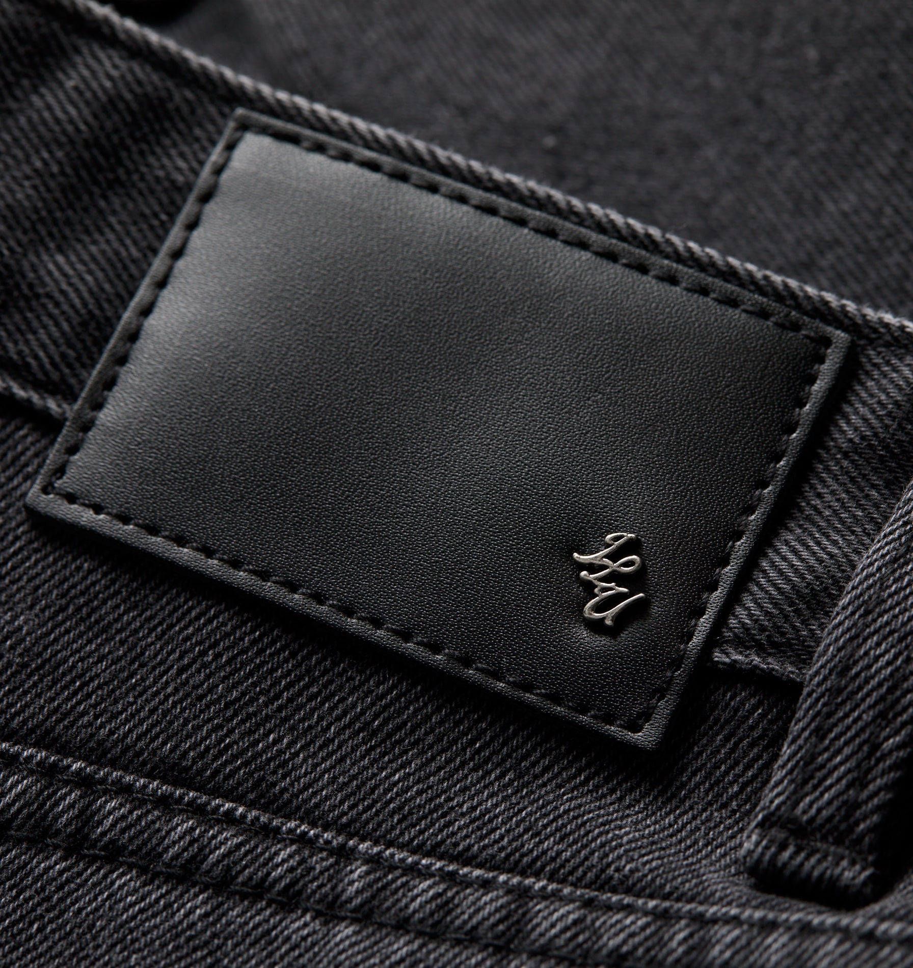 Raw Hem Edgar Wide Denim - Washed Black
