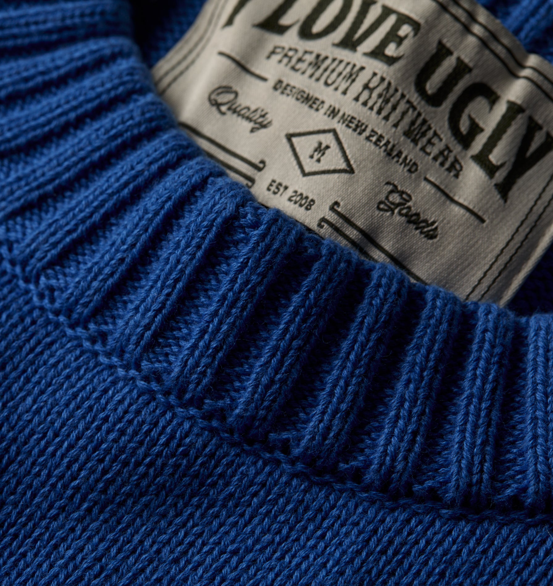 Midweight Crop Knit Sweater - Cobalt