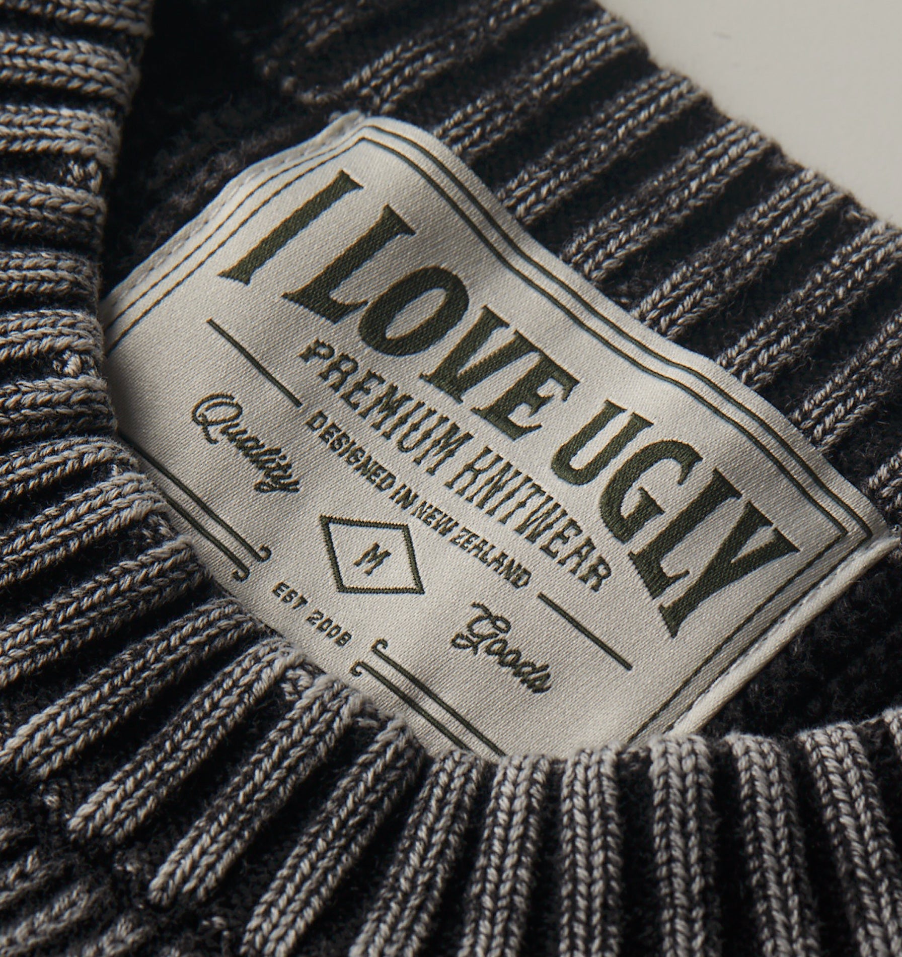 Acid Wash Knit Crew - Acid Black