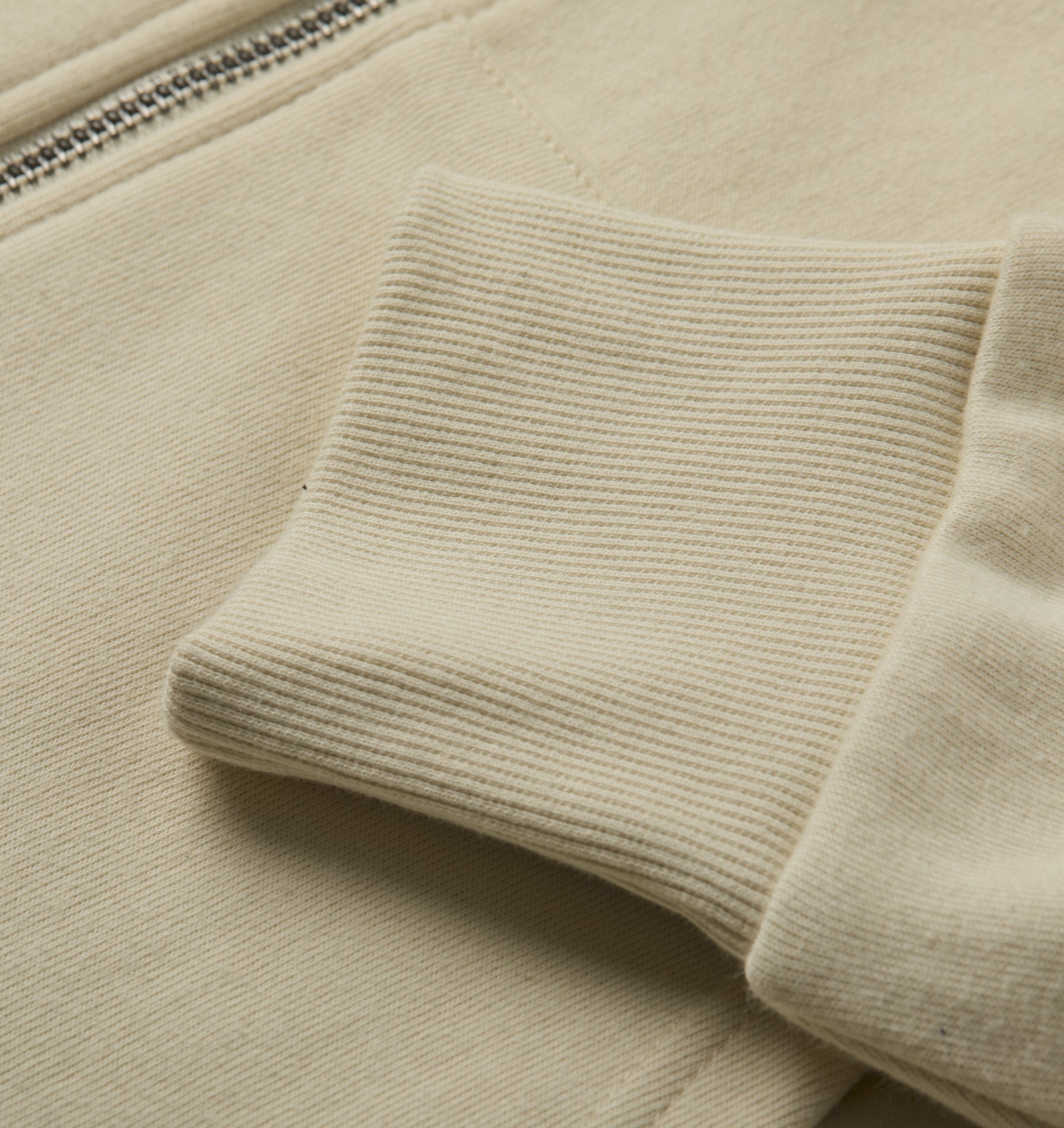 Crop Box Zip Hood - Vintage White