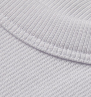 Ribbed Slim Tee - White