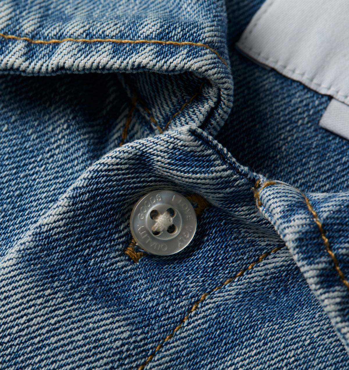 Chambray Crop SS Shirt - Faded Blue