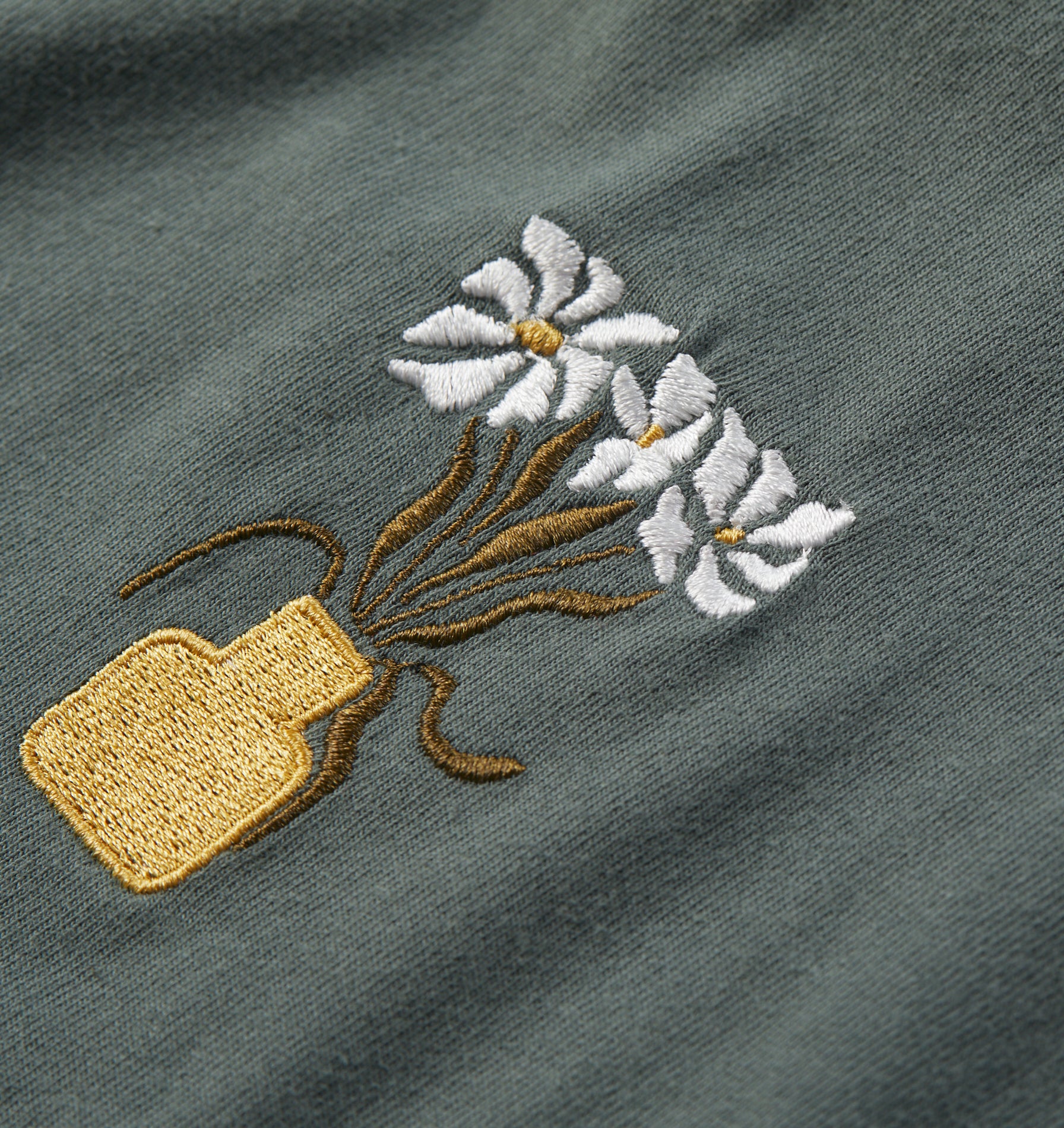 Floral Box Tee - Smokey Green
