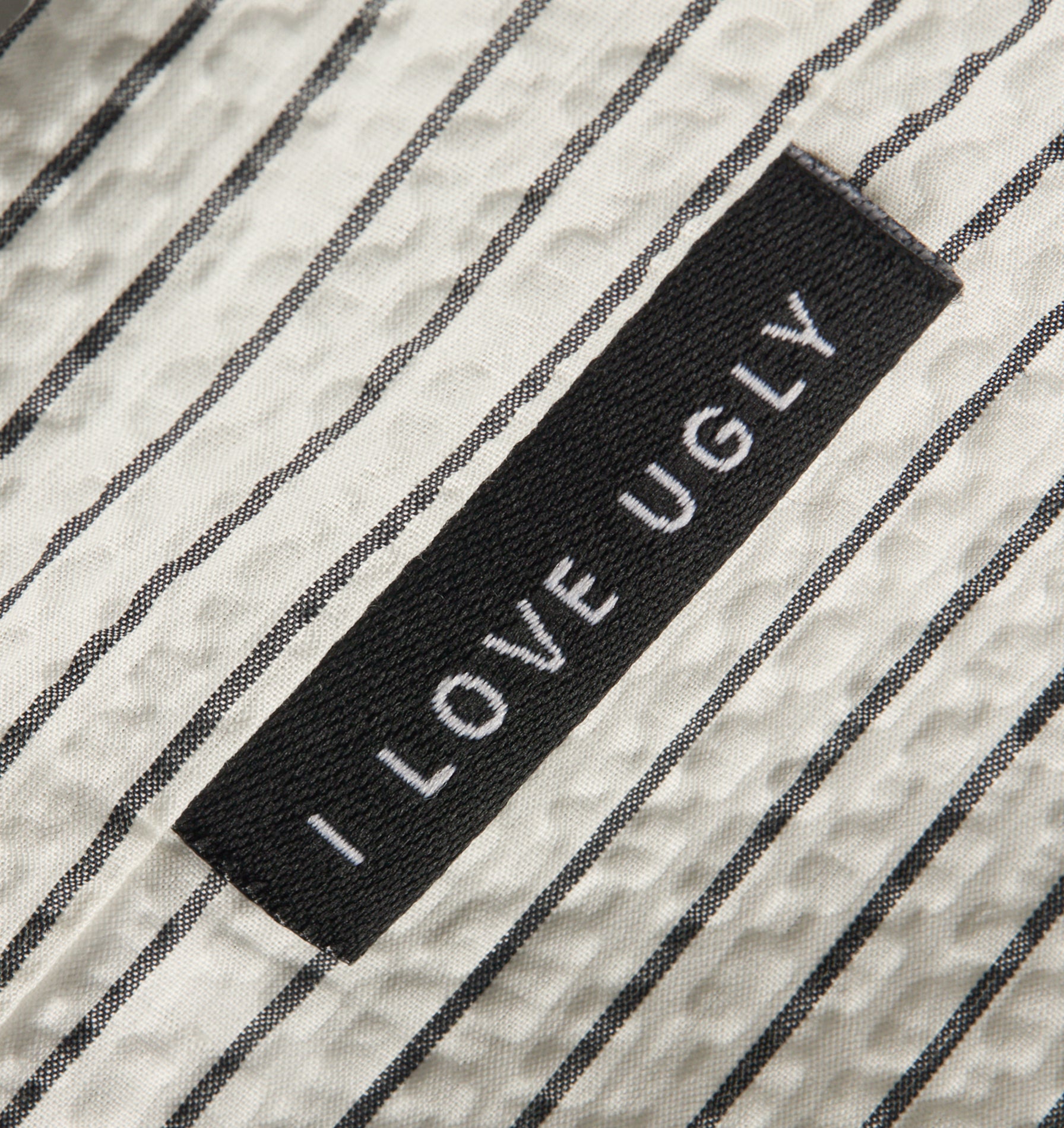 Box Cuban Collar Shirt - White/Black Stripe