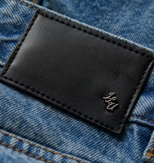 Raw Hem Edgar Wide Denim - Vintage Blue