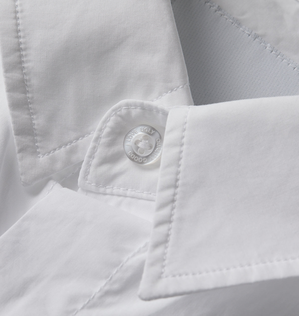 Crop LS Shirt - White Poplin