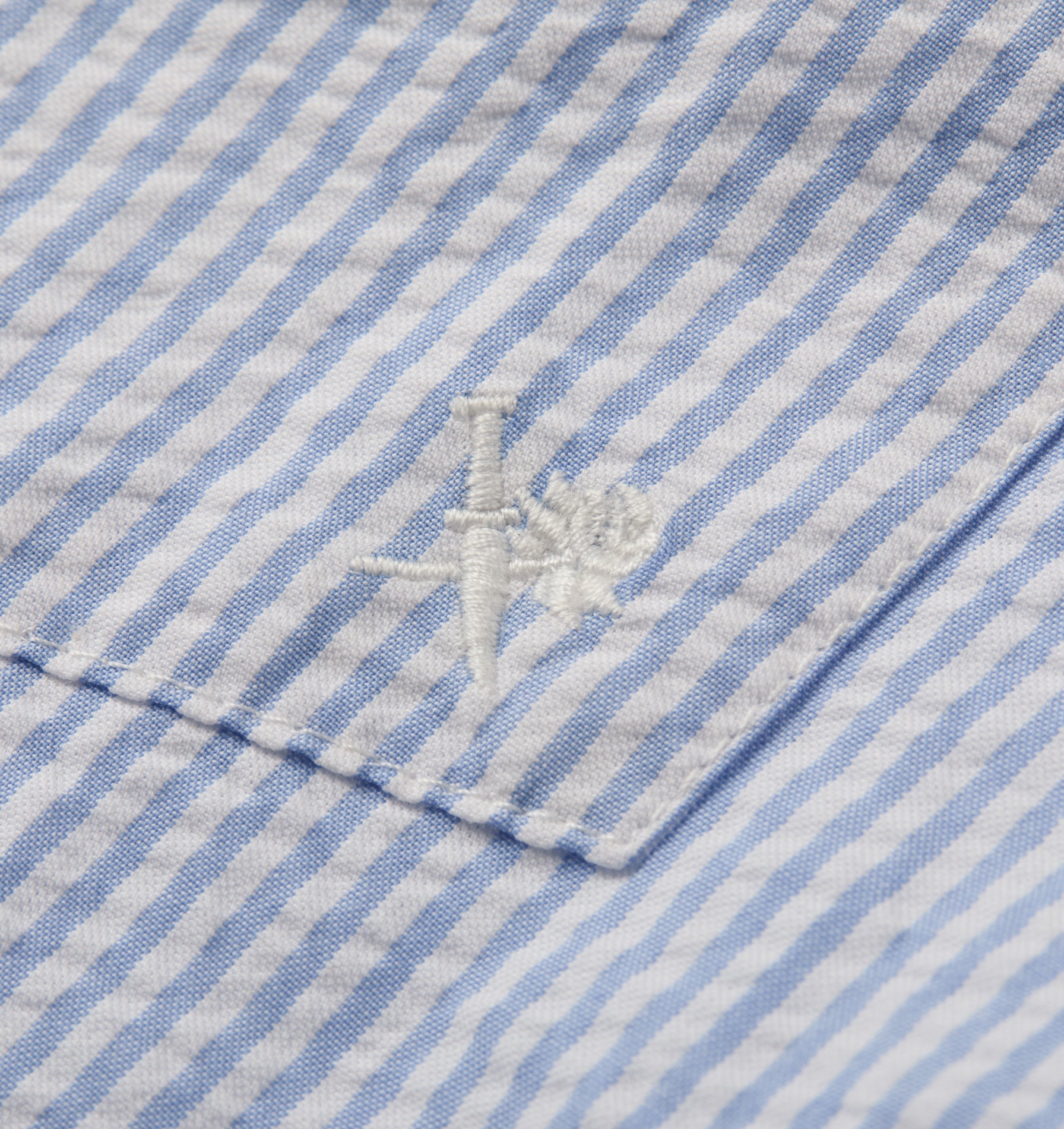 Cuban Collar SS Shirt - Blue Stripe