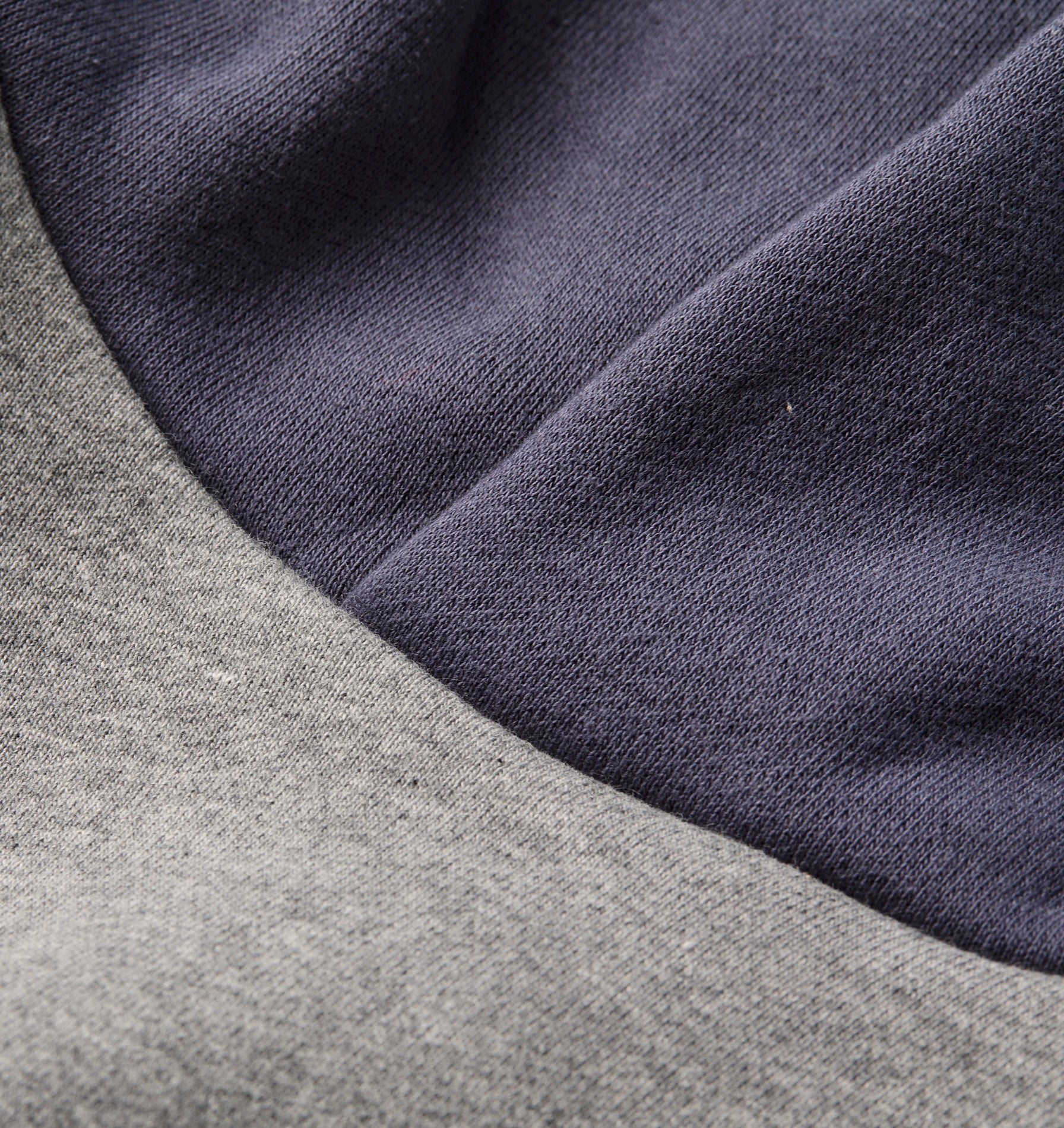 Heavy Crop Box Hood - Grey Marle/Indigo