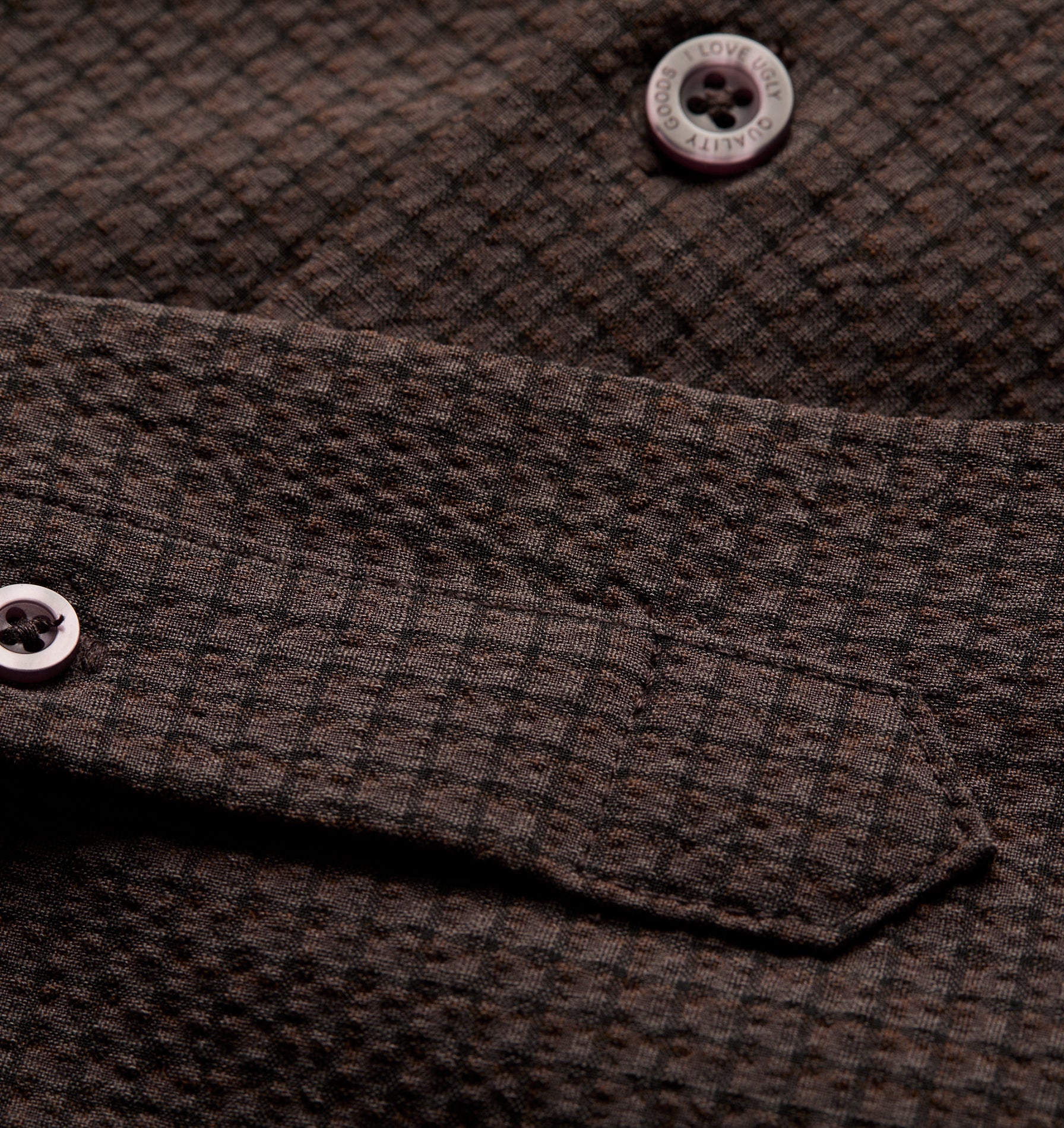 Crop LS Shirt - Brown/Black Check