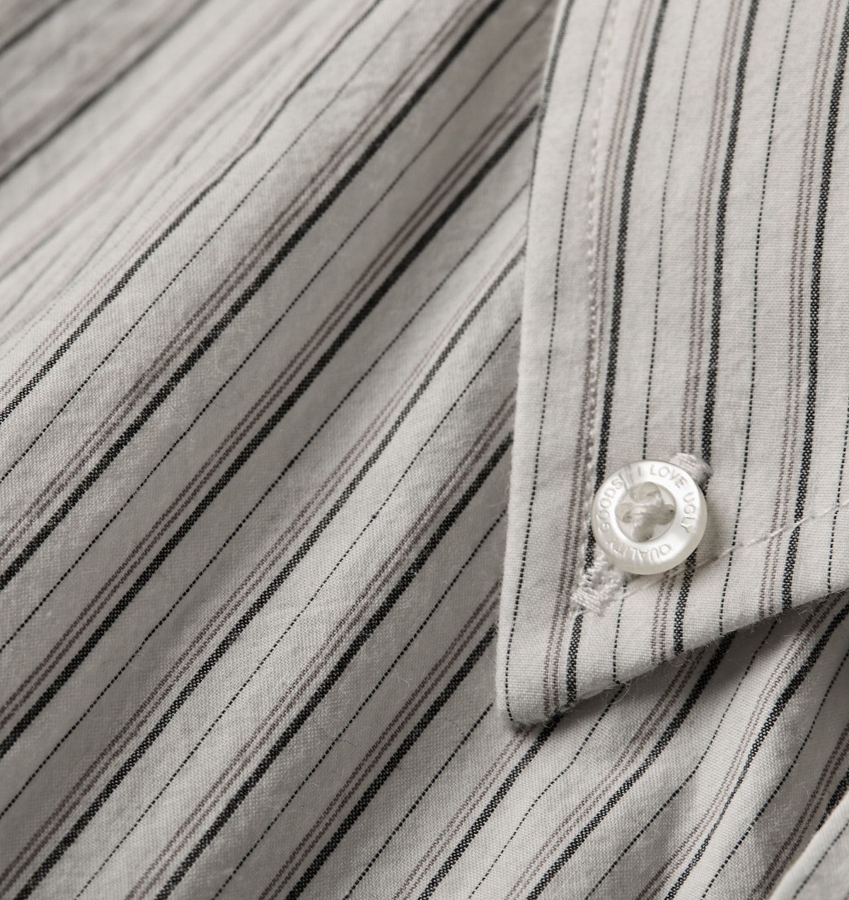 Kingston Oversized Shirt - White/Black/Beige Stripe