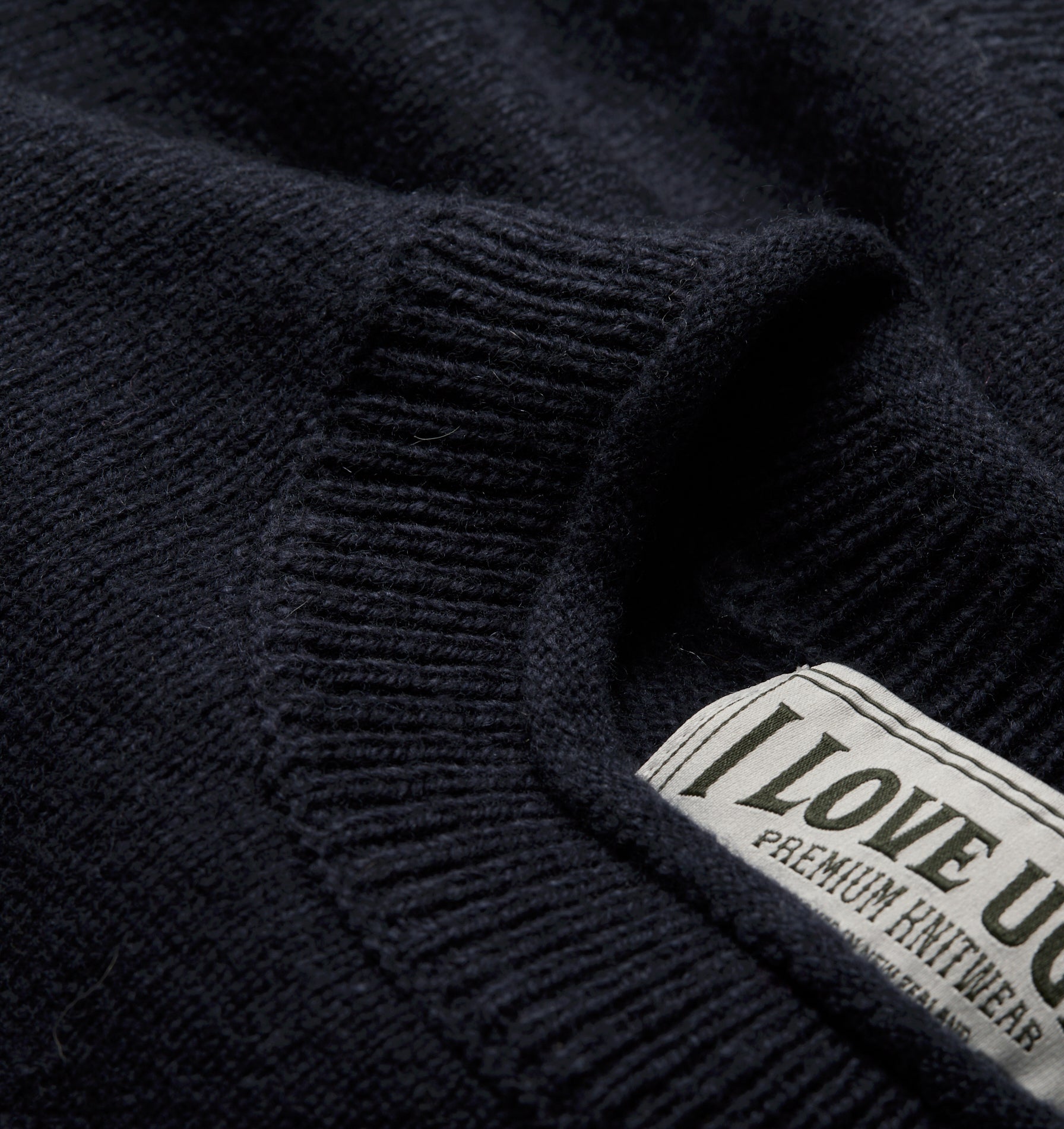 Heartache Rolled Neck Knit Sweater - Navy