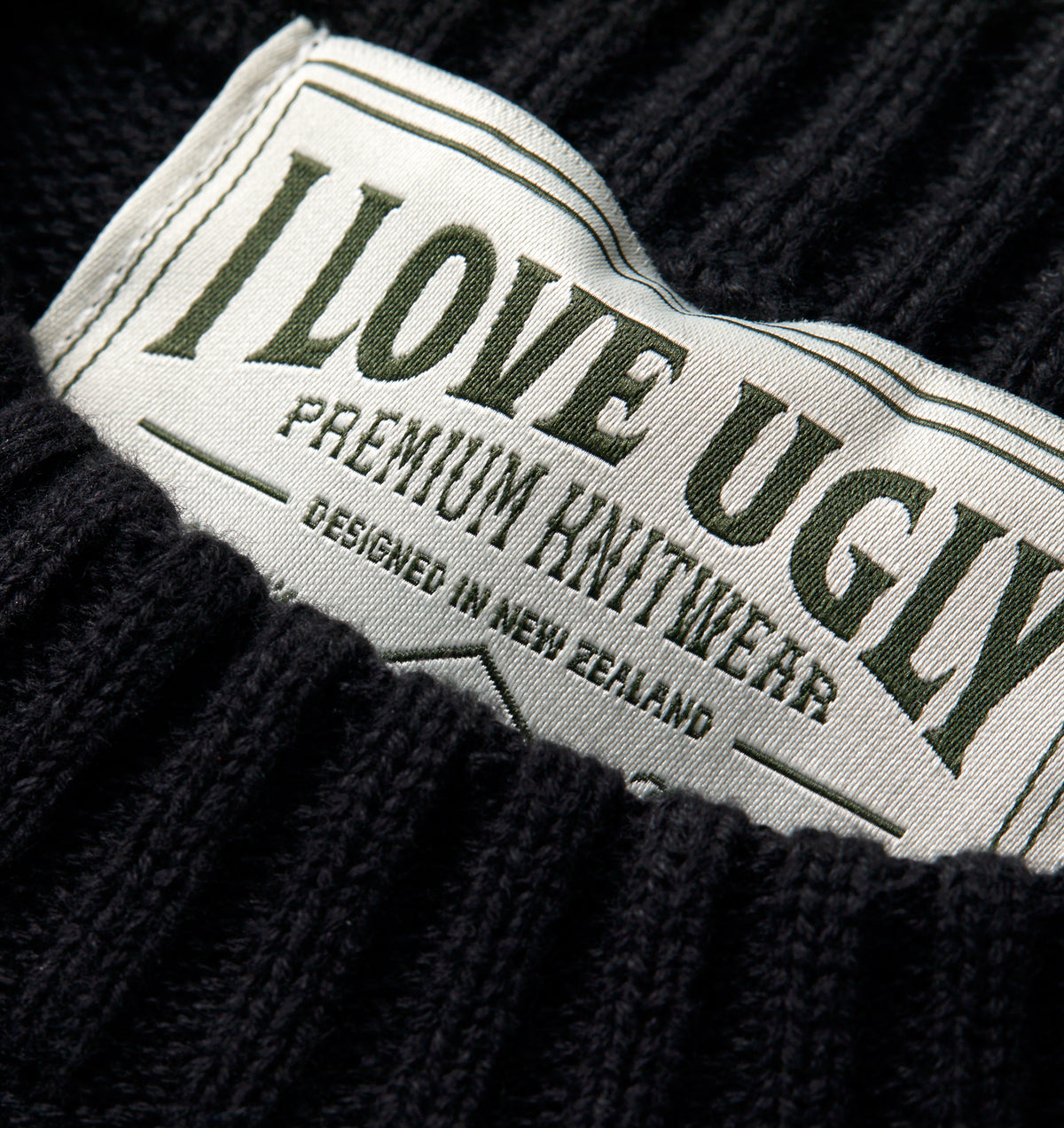 Midweight Crop Knit Sweater - Black