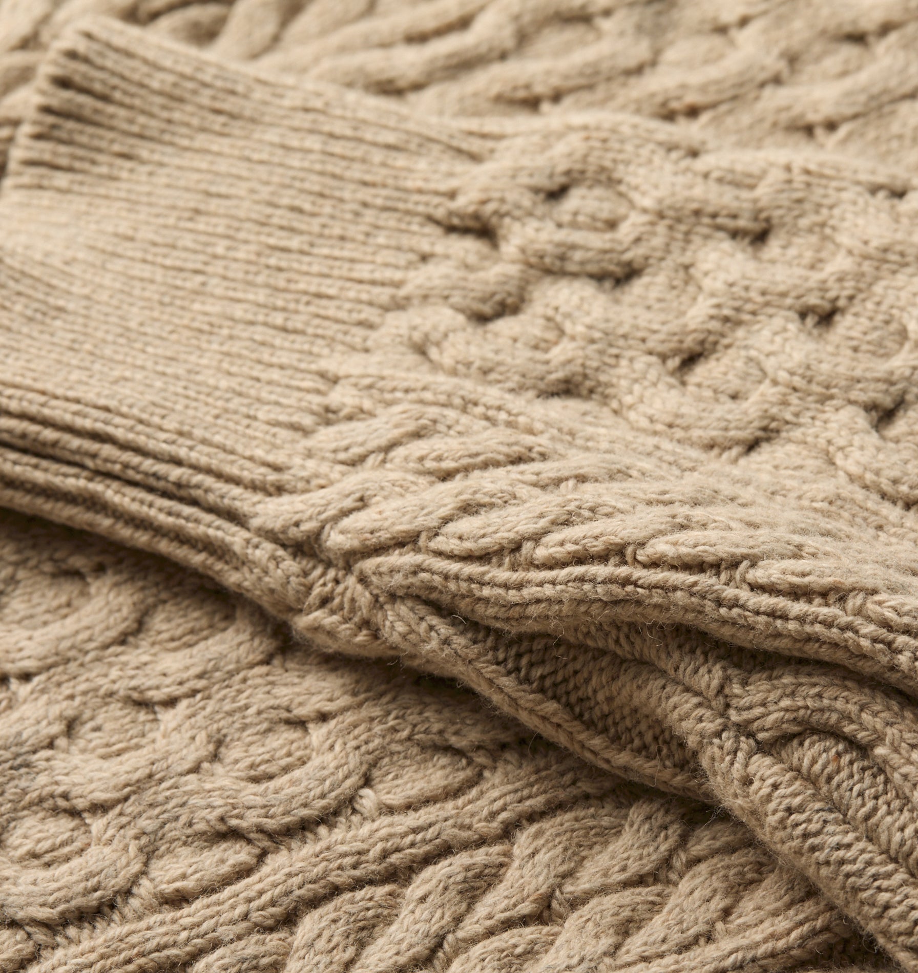 Cable Crop Knit Sweater - Off White