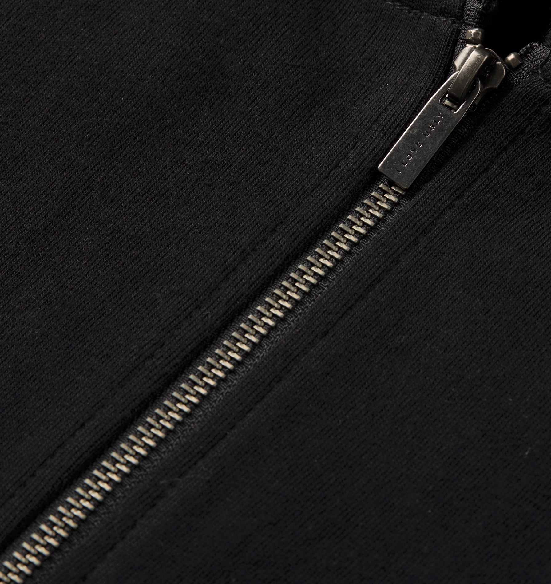 Crop Box Zip Hood - Black