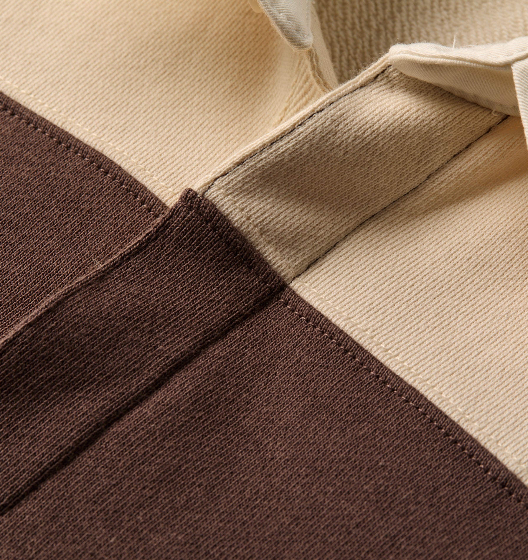 Stripe LS Rugby - Brown/Off White