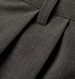 Quincy Pleated Short - Charcoal Mini Check