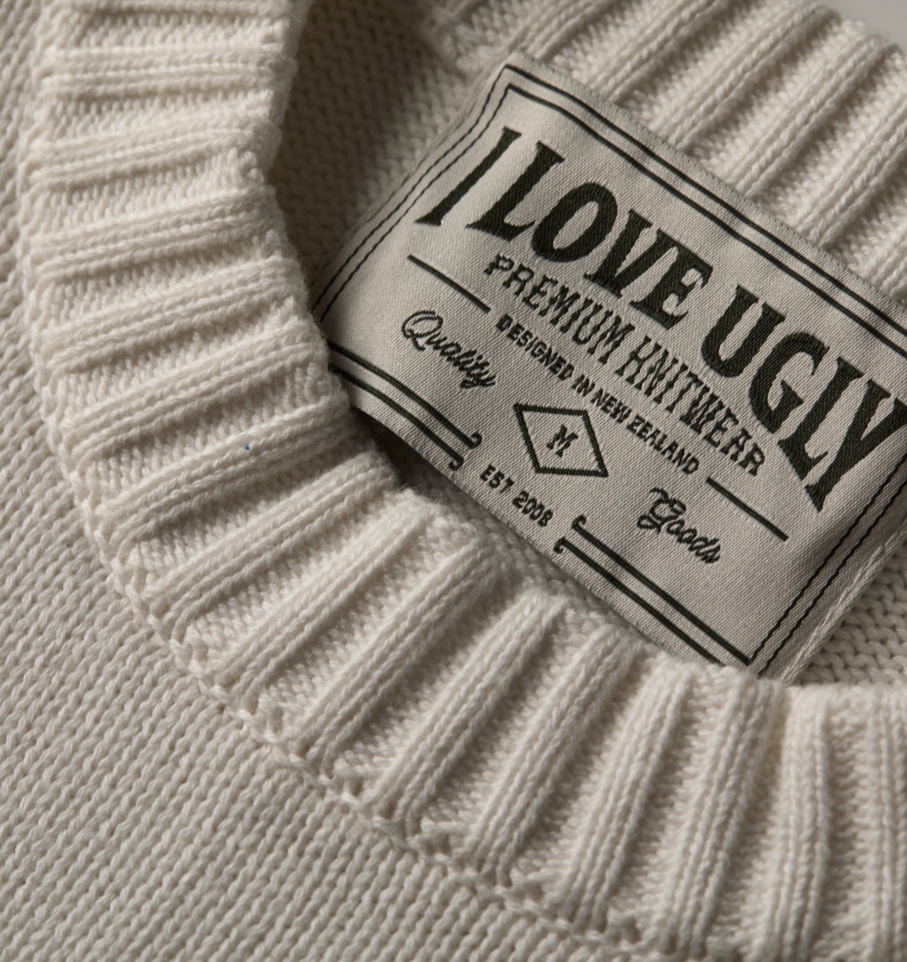 Midweight Crop Knit Sweater - Off White