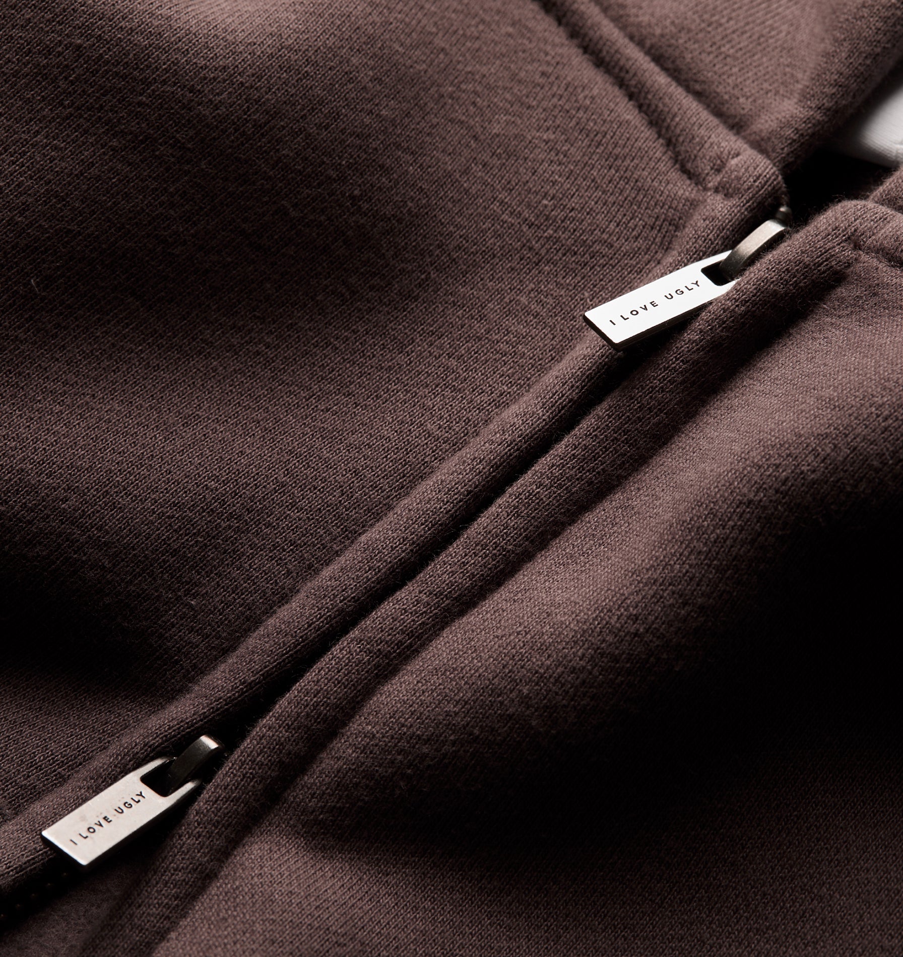 Heavy Crop Zip Hood - Dusky Brown
