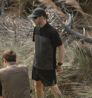 Active SS Polo Shirt - Black / Charcoal
