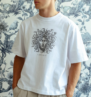 Medusa Crop Box Tee - White