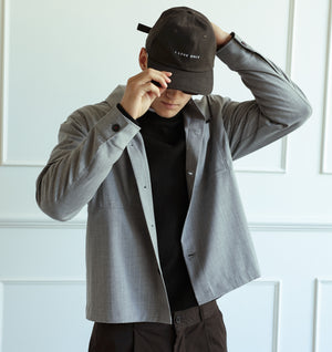 Tailored Overshirt - Grey Pinstripe