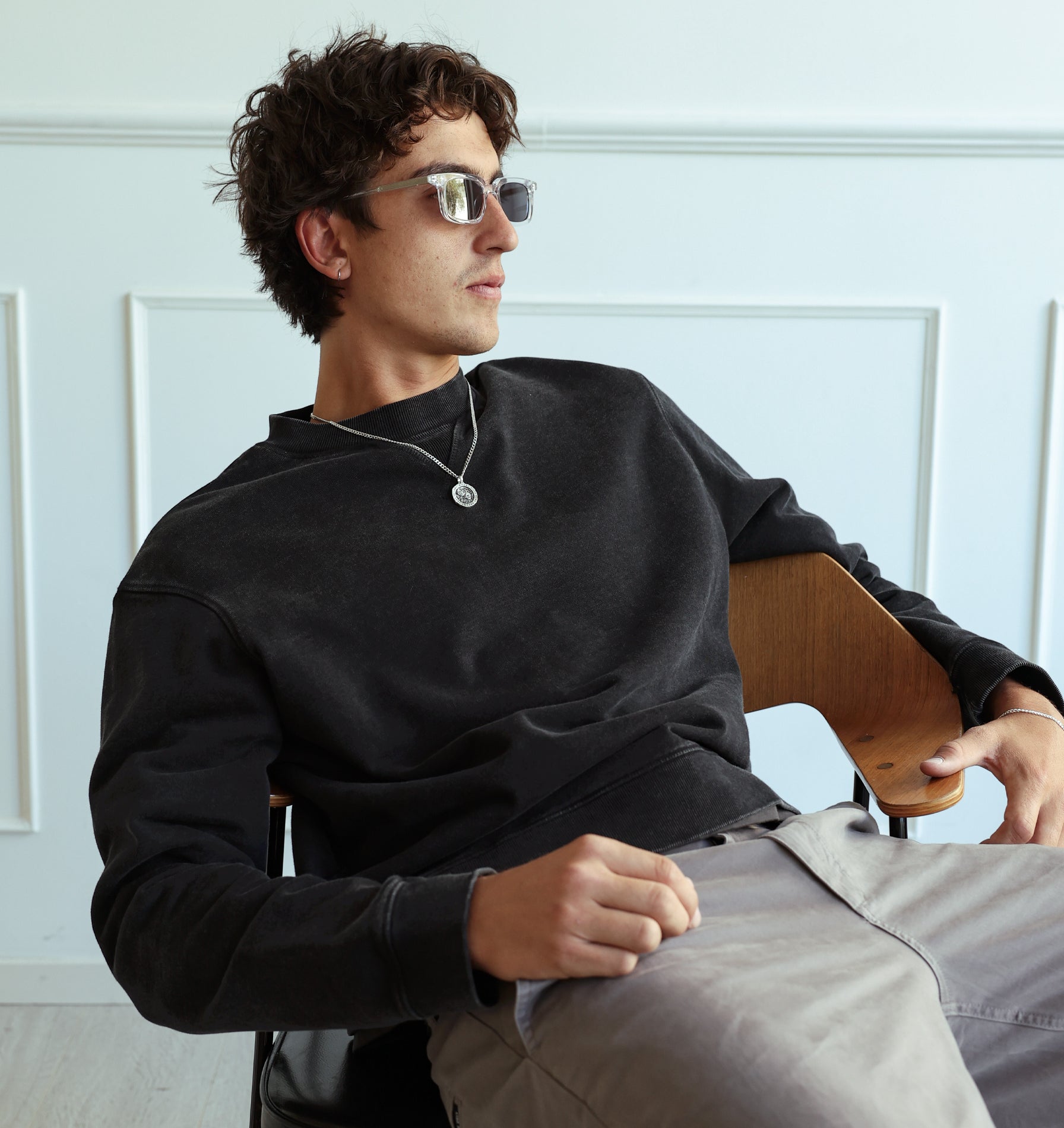 Crop Oversized Crew - Vintage Black | I Love Ugly