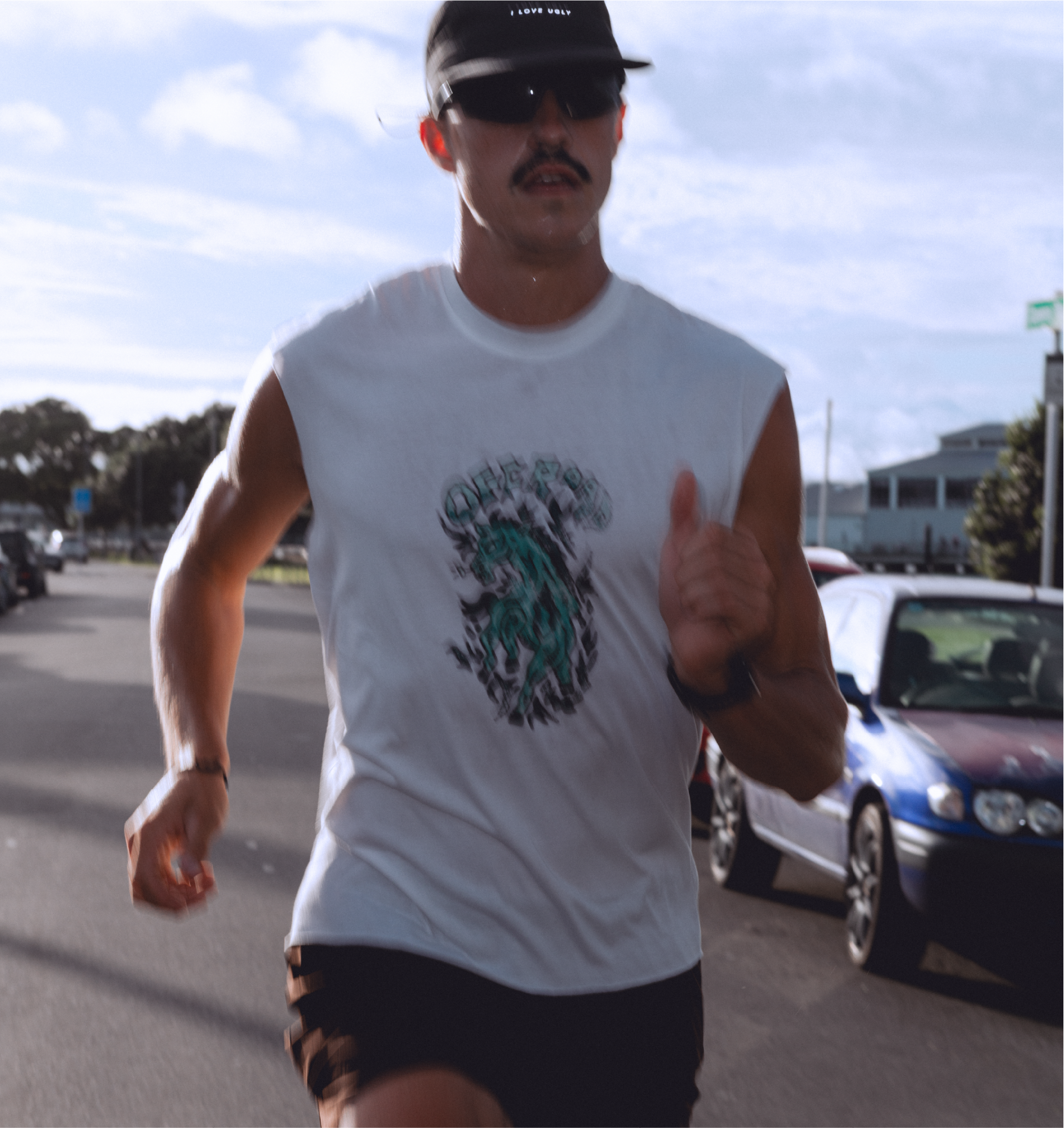 Off Road Cotton Active Crop Tank - Vintage White