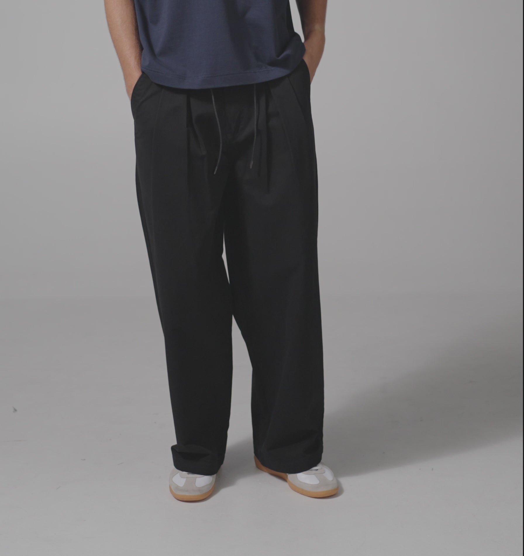 Wide Leg Pleat Pant - Black | I Love Ugly